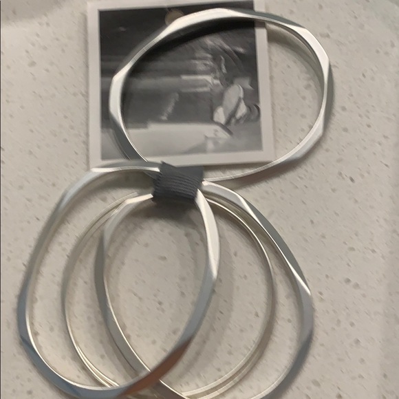 Anthropologie Silver Bangles Set - Picture 2 of 3